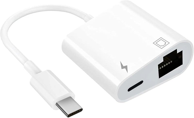 Giochem USB-C Ethernet Adapter with Charging - Portable LAN Network Adapter Compatible for iPhone 15 Pro/Max/Plus, MacBook Pro/Air 2018, Samsung, iPad and More - Image 1